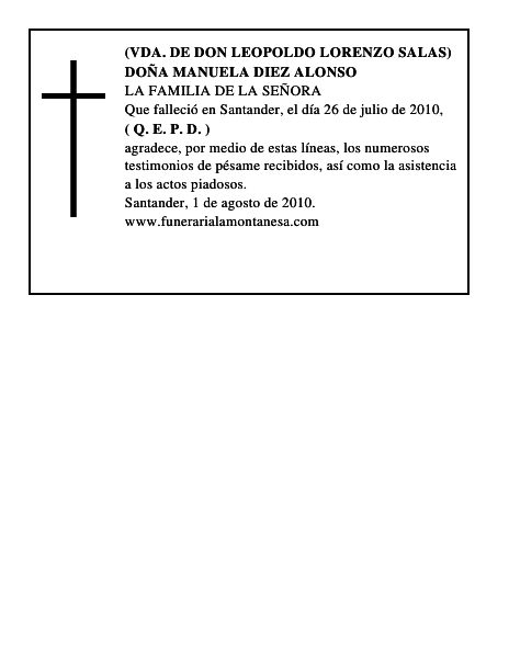 DOÑA MANUELA DIEZ ALONSO