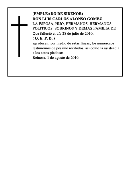 DON LUIS CARLOS ALONSO GOMEZ