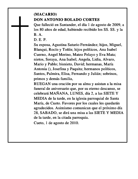DON ANTONIO BOLADO CORTES