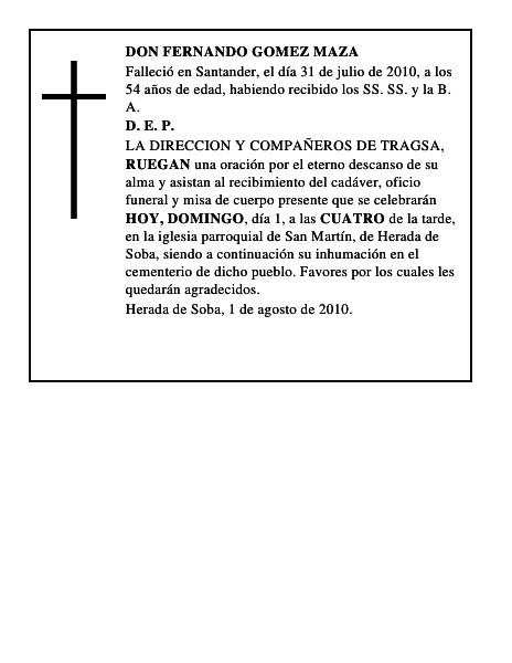 DON FERNANDO GOMEZ MAZA