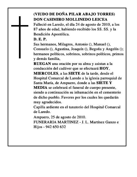 DON CASIMIRO MOLLINEDO LEICEA