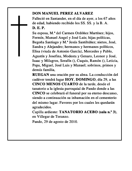 DON MANUEL PEREZ ALVAREZ