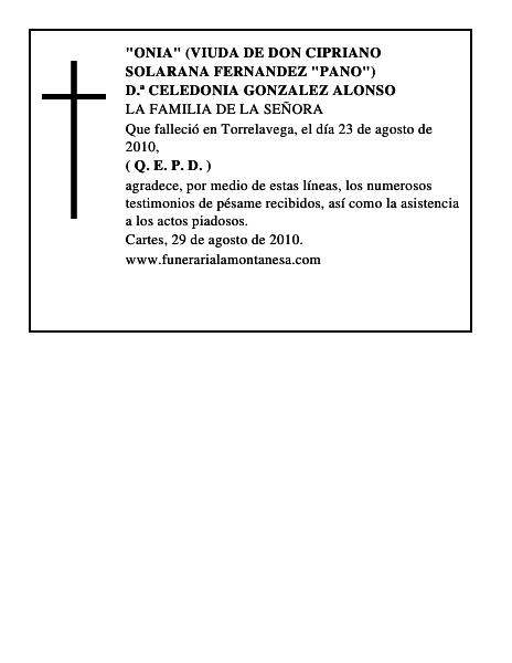 D.ª CELEDONIA GONZALEZ ALONSO