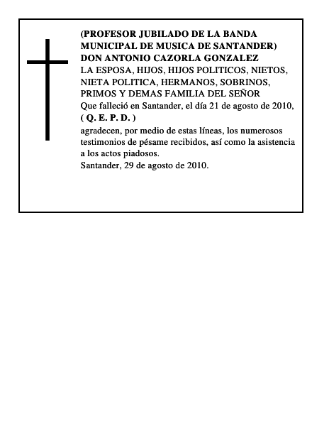 DON ANTONIO CAZORLA GONZALEZ