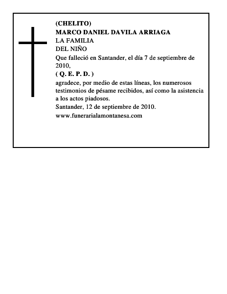 MARCO DANIEL DAVILA ARRIAGA