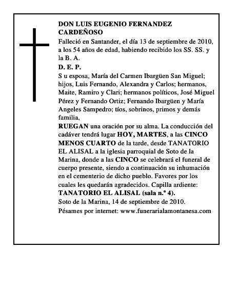 DON LUIS EUGENIO FERNANDEZ CARDEÑOSO