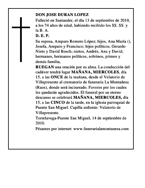 DON JOSE DURAN LOPEZ