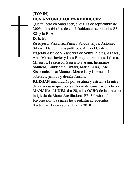 DON ANTONIO LOPEZ RODRIGUEZ