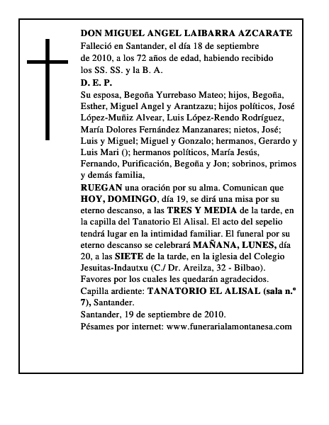 DON MIGUEL ANGEL LAIBARRA AZCARATE