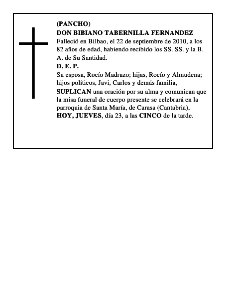 DON BIBIANO TABERNILLA FERNANDEZ