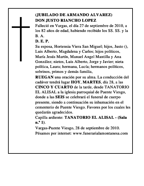 DON JUSTO RIANCHO LOPEZ