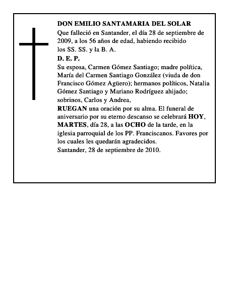 DON EMILIO SANTAMARIA DEL SOLAR