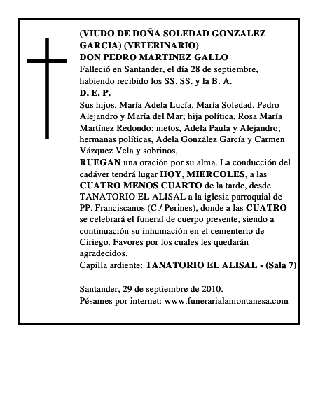 DON PEDRO MARTINEZ GALLO
