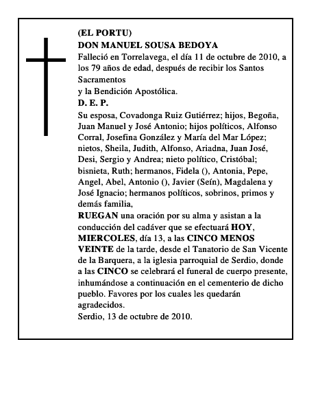 DON MANUEL SOUSA BEDOYA