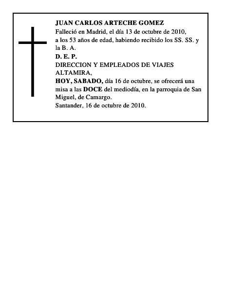 JUAN CARLOS ARTECHE GOMEZ