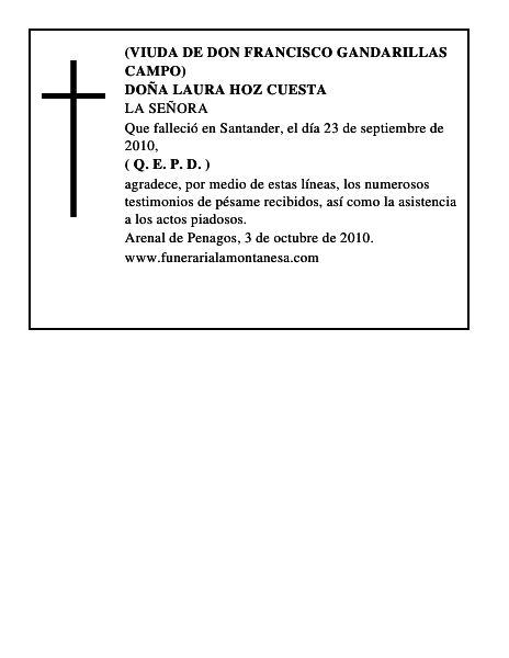 DOÑA LAURA HOZ CUESTA