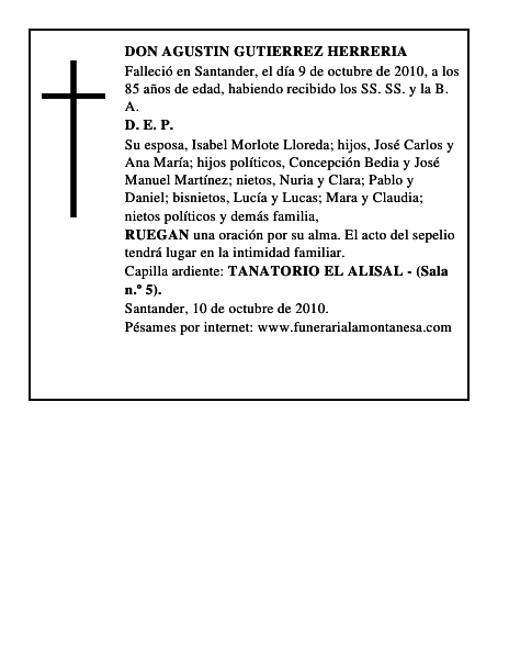 DON AGUSTIN GUTIERREZ HERRERIA