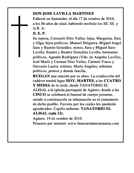 DON JOSE LAVILLA MARTINEZ