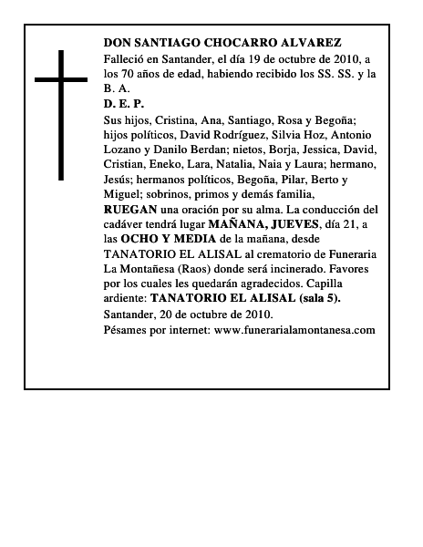 DON SANTIAGO CHOCARRO ALVAREZ