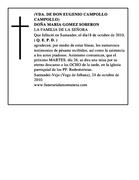 DOÑA MARIA GOMEZ SOBERON