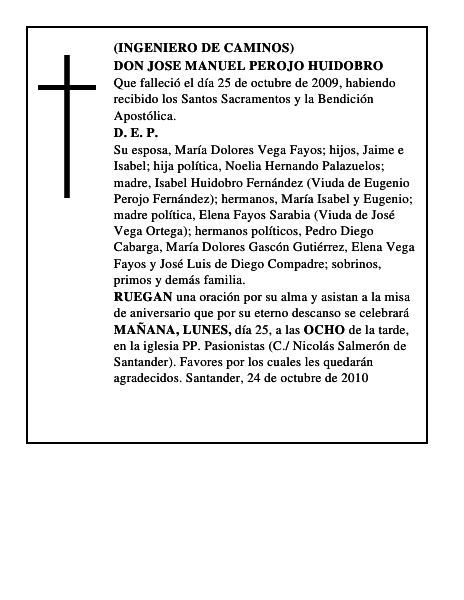 DON JOSE MANUEL PEROJO HUIDOBRO
