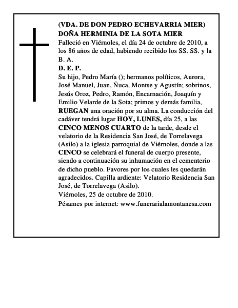 DOÑA HERMINIA DE LA SOTA MIER