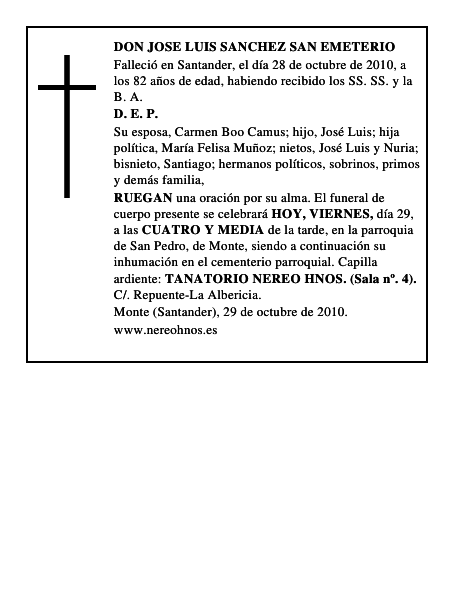 DON JOSE LUIS SANCHEZ SAN EMETERIO