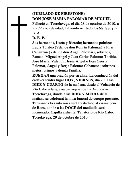 DON JOSE MARIA PALOMAR DE MIGUEL