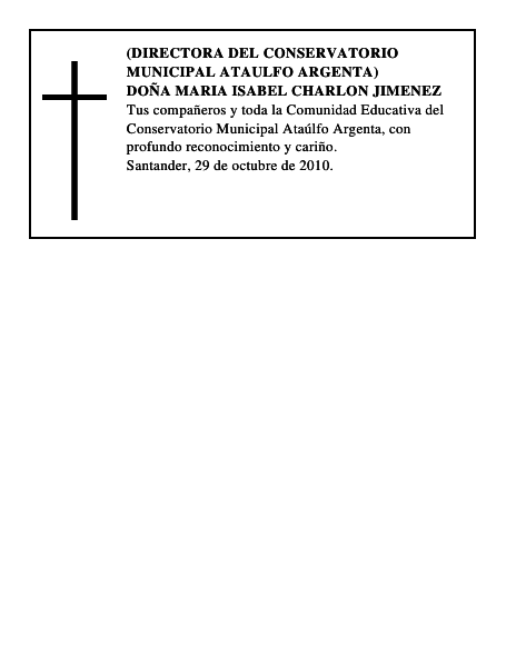 DOÑA MARIA ISABEL CHARLON JIMENEZ