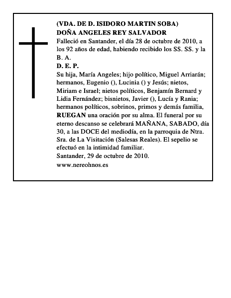 DOÑA ANGELES REY SALVADOR
