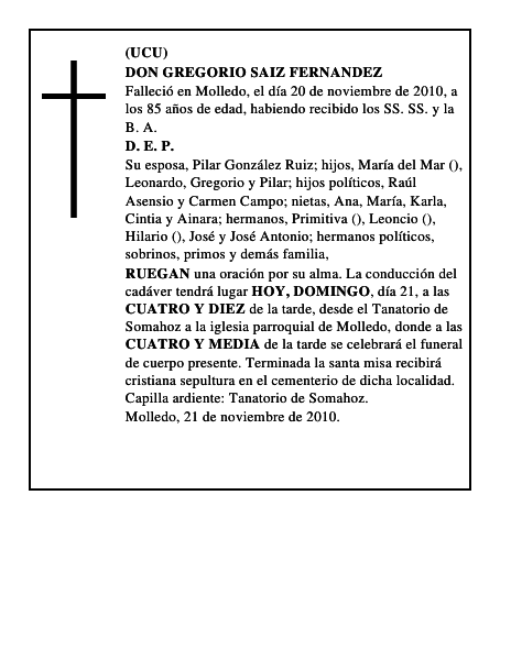 DON GREGORIO SAIZ FERNANDEZ