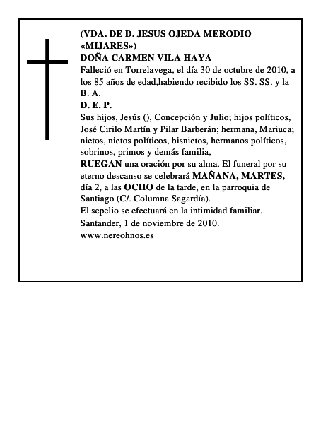 DOÑA CARMEN VILA HAYA