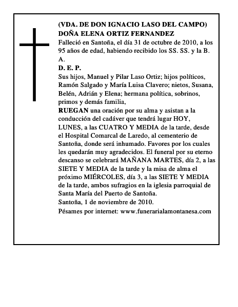 DOÑA ELENA ORTIZ FERNANDEZ