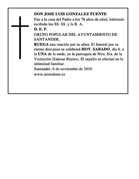 DON JOSE LUIS GONZALEZ FUENTE