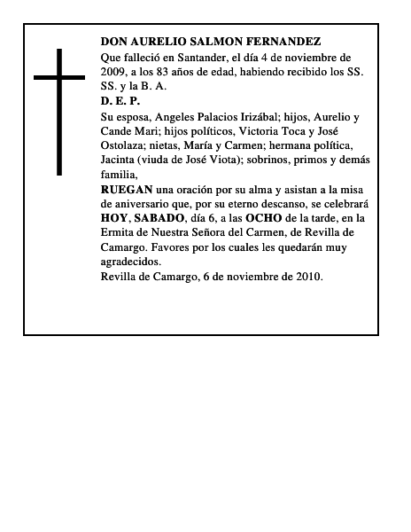 DON AURELIO SALMON FERNANDEZ