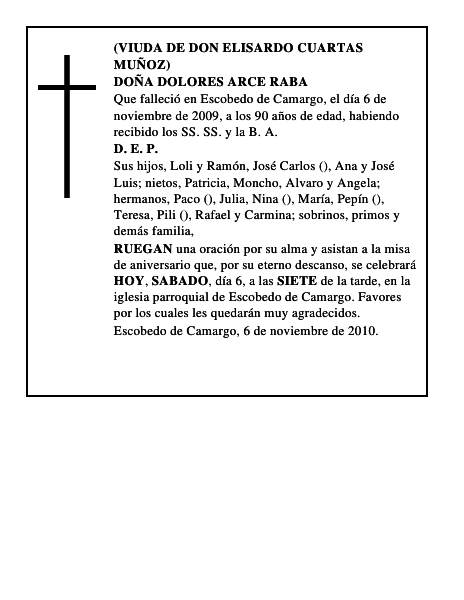 DOÑA DOLORES ARCE RABA