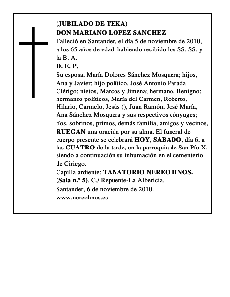 DON MARIANO LOPEZ SANCHEZ