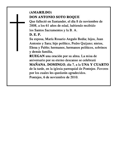 DON ANTONIO SOTO ROQUE