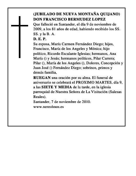 DON FRANCISCO BERMUDEZ LOPEZ