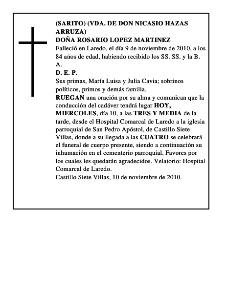DOÑA ROSARIO LOPEZ MARTINEZ