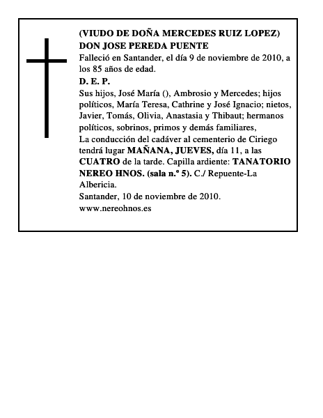 DON JOSE PEREDA PUENTE