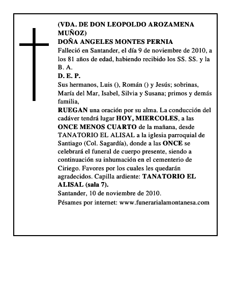 DOÑA ANGELES MONTES PERNIA