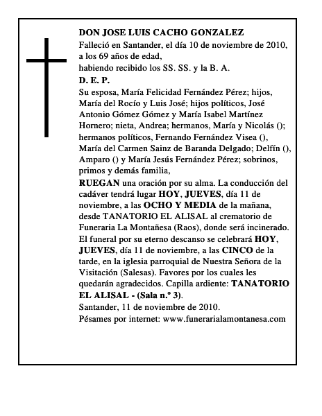 DON JOSE LUIS CACHO GONZALEZ