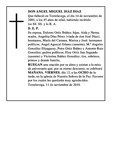 DON ANGEL MIGUEL DIAZ DIAZ
