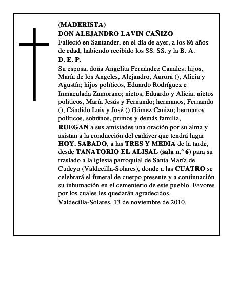 DON ALEJANDRO LAVIN CAÑIZO