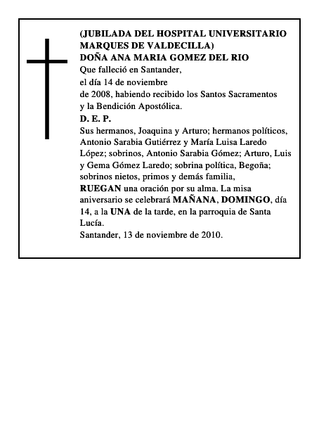 DOÑA ANA MARIA GOMEZ DEL RIO