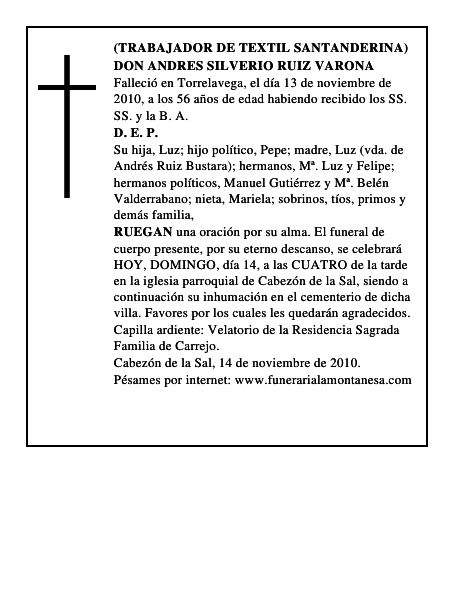 DON ANDRES SILVERIO RUIZ VARONA