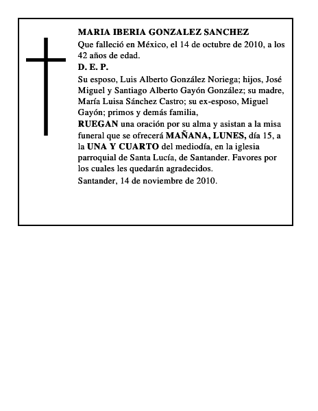 MARIA IBERIA GONZALEZ SANCHEZ