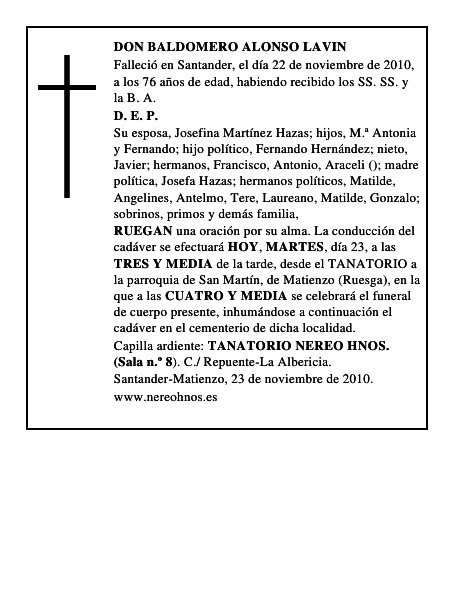 DON BALDOMERO ALONSO LAVIN