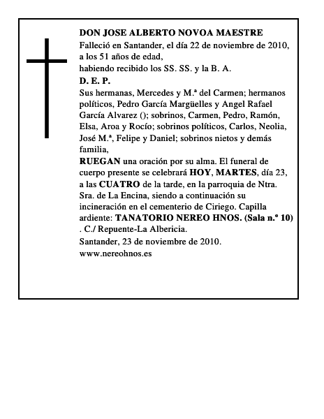 DON JOSE ALBERTO NOVOA MAESTRE